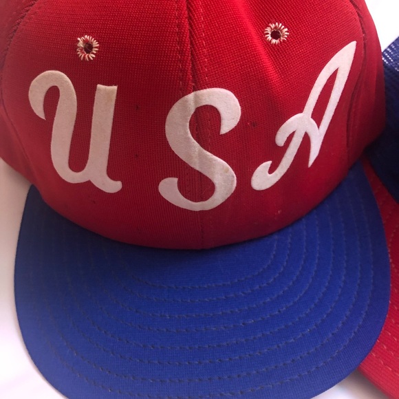 Vintage USA Red White and Blue Trucker Cap Bundle - Picture 2 of 10
